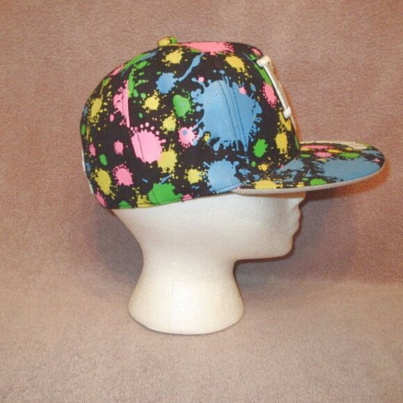 Washington DC Embroidered Hat Cap Size S Rainbow Paint Splatter Graffiti Skater - Picture 3 of 8
